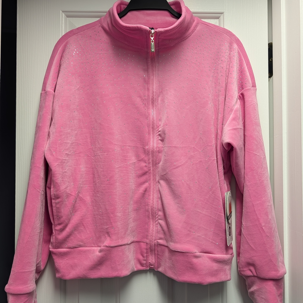 ✨NWT✨Pink Velour Zip-Up Jacket and Pants Set - Picture 4 of 8